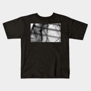 Black & White Photograph Dew Art Spider Web Spooky Halloween Photography Abstract Kids T-Shirt